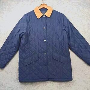 Lauren Ralph Lauren Jacket Womens Medium Blue Corduroy Collar Barn Equestrian